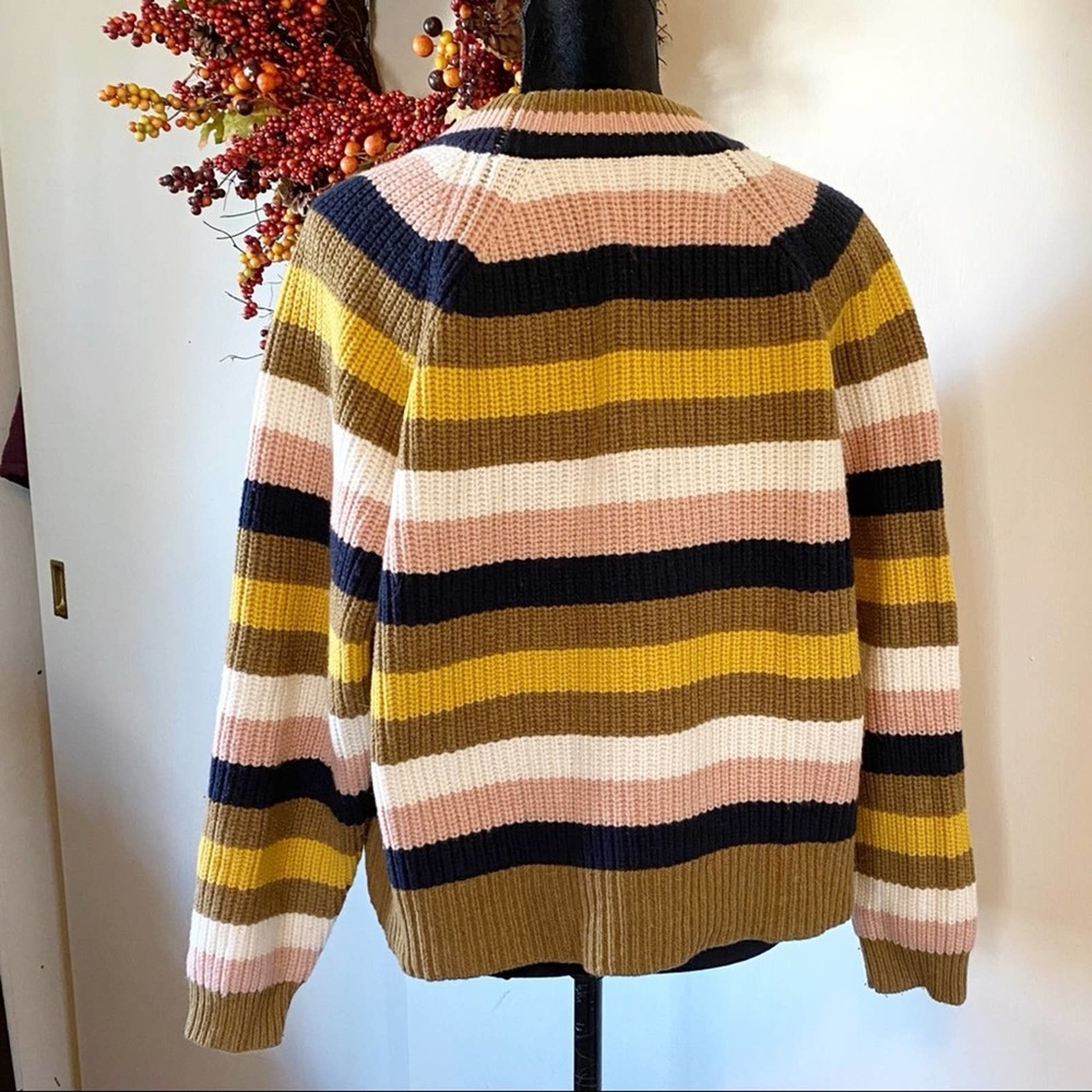 Madewell Striped Tilden Pullover Sweater Medium - Picture 6 of 13